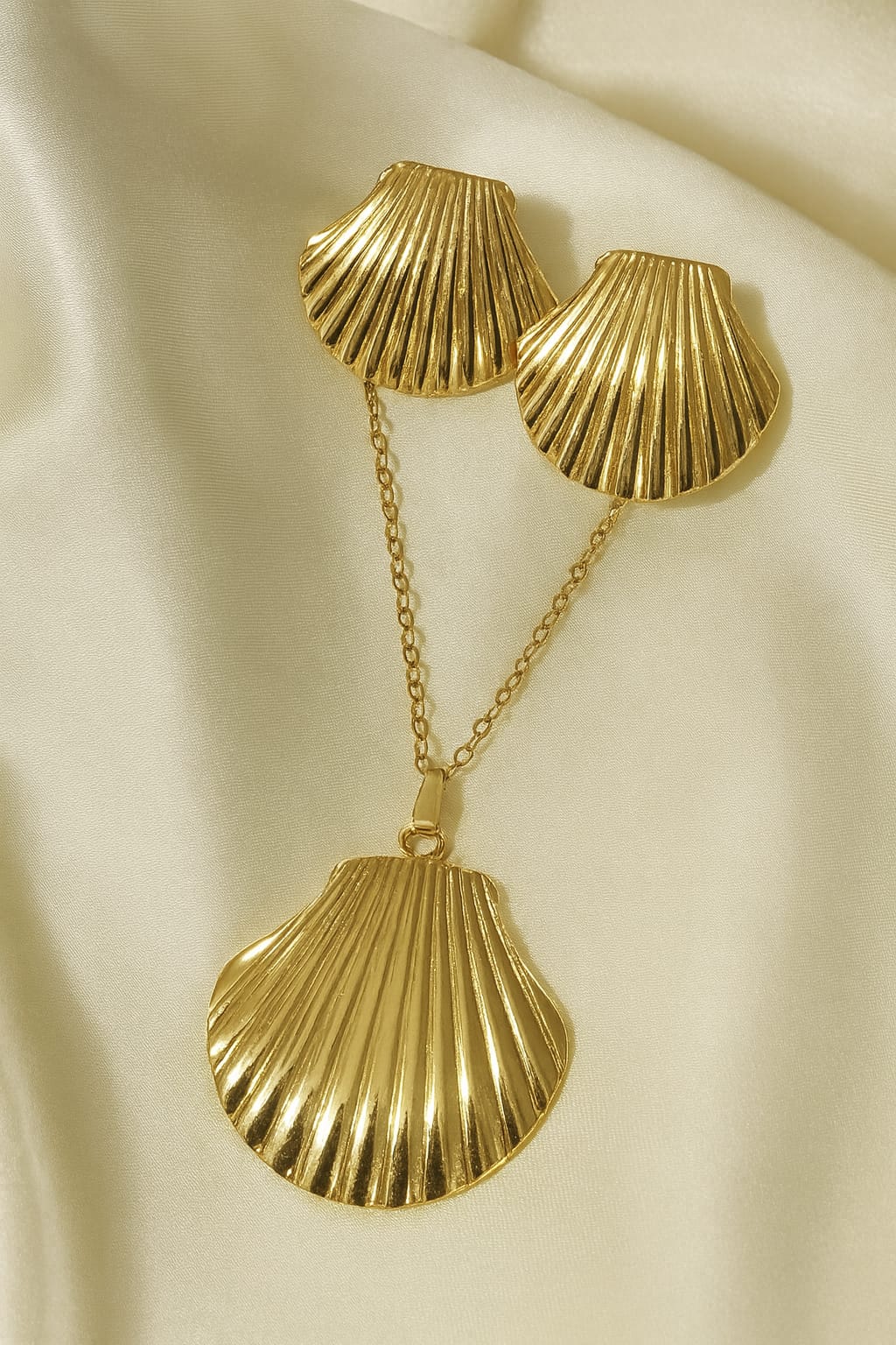 Golden Seashell Stainless Steel Jewellery Set 🐚✨