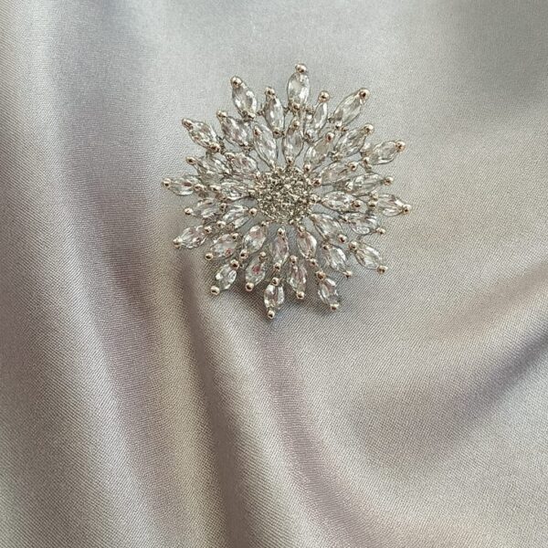 Silver Floral Burst Statement Ring