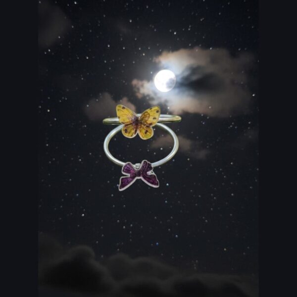 Moonlit Butterfly & Bow Rings