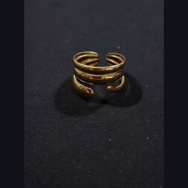 Triple-Layer Gold Adjustable Ring