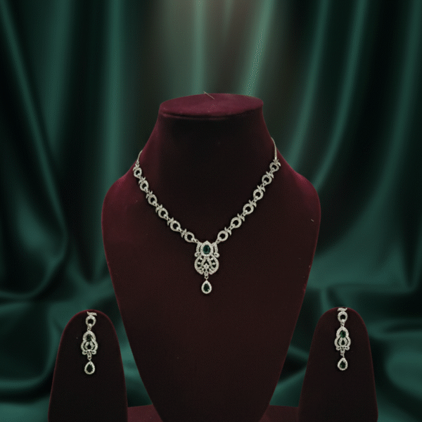 American Diamond Rhodium Montana D – 16 Ad Necklace Set.