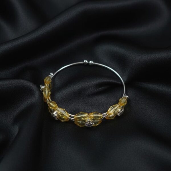 Amber-Toned Beaded Bangle