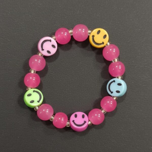 Pink Pop Smiley Bracelet for kids