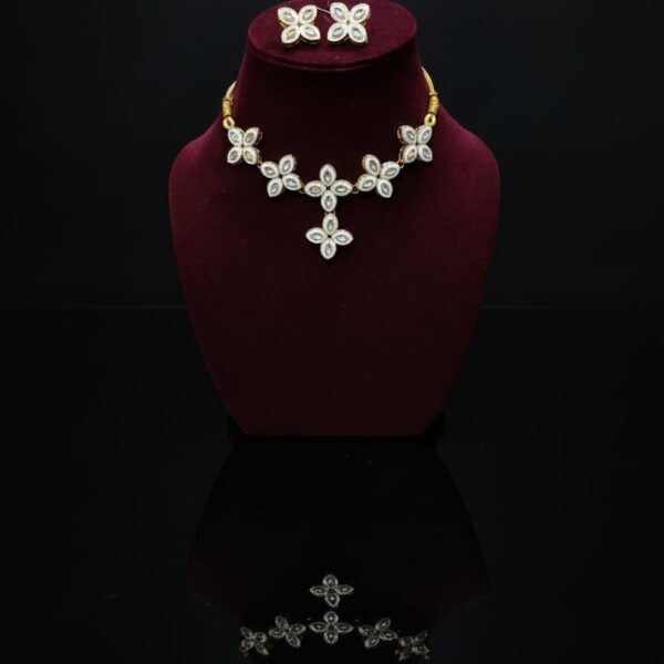 Crystal Bloom Kundan Necklace Set