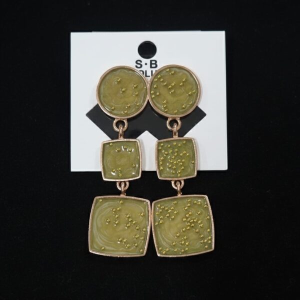 Geometric Tiered Drop Earrings.