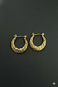 Vintage Filigree Crescent Hoop Earrings.