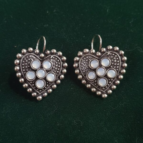 Moonlit Heart Oxidised Earrings