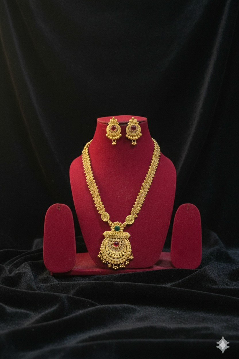 Royal Rajwadi Temple Necklace Set