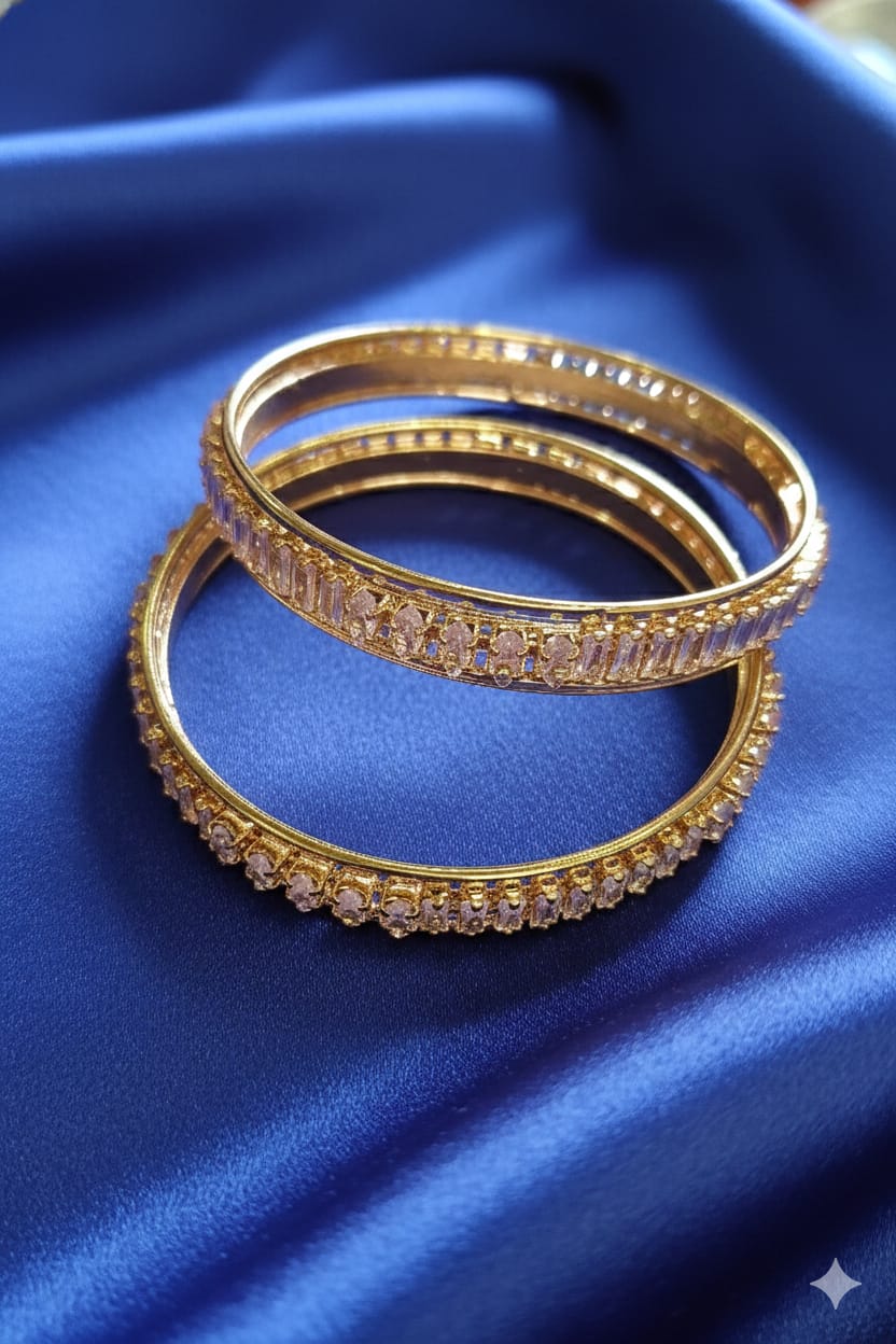 Golden Grace Crystal Bangles