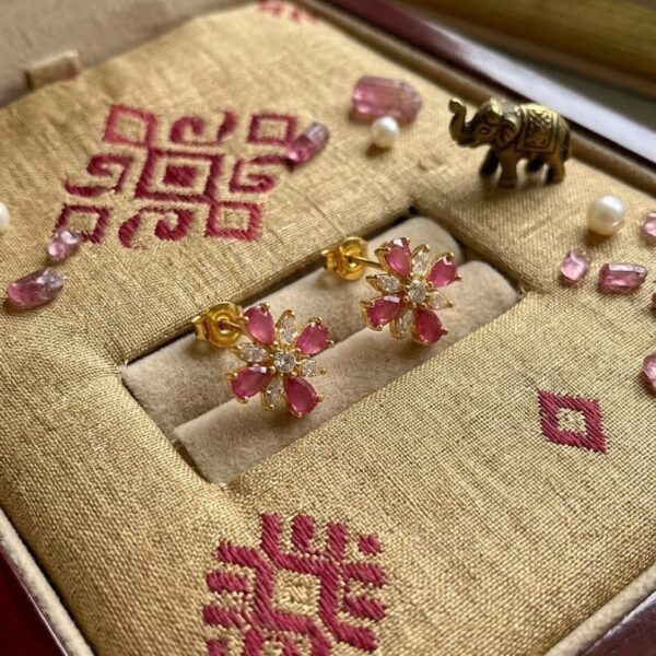 Gulabi Bloom Ruby Studs