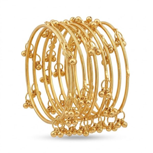 Gold Ghungroo Charm Churi Set