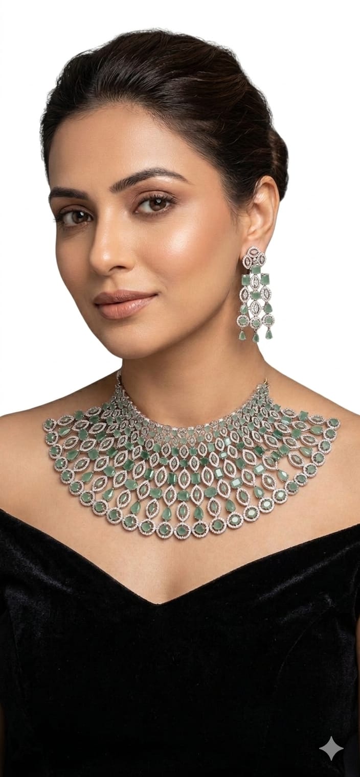 Emerald Elegance Choker Set