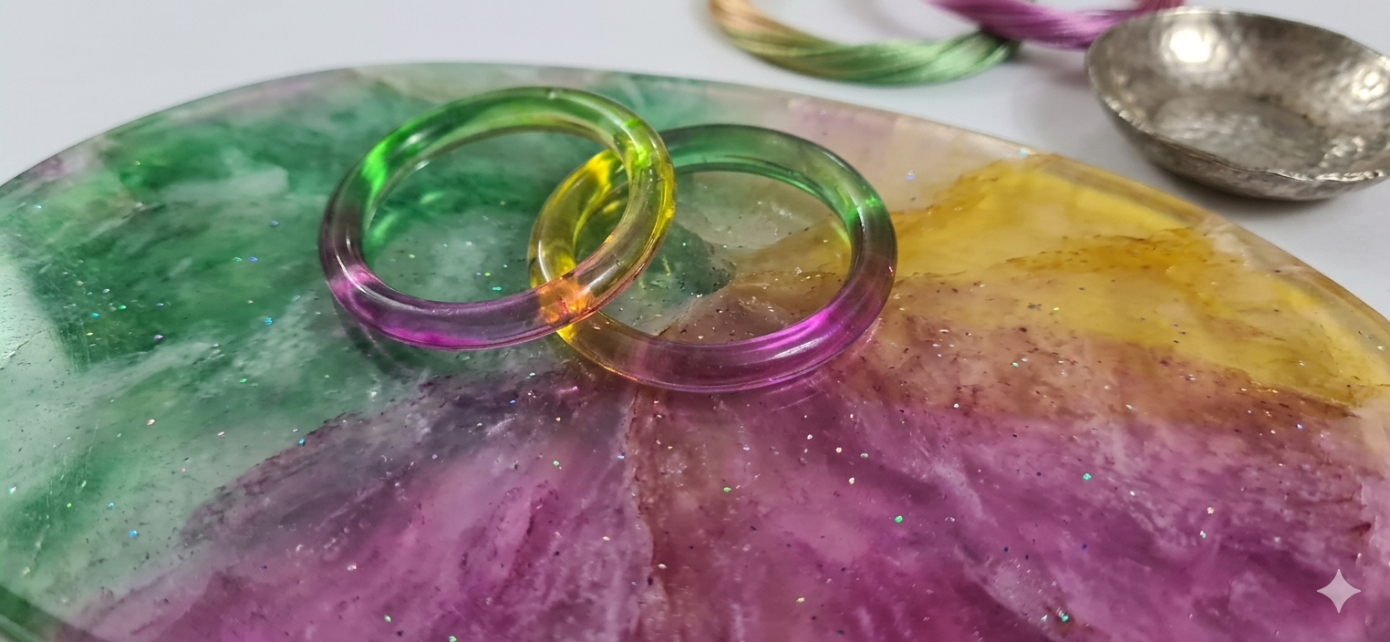 Aura Glow Translucent Multi-Color Ombre Resin Bangles (Set of 2) - Image 2