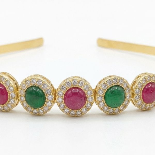 Royal Kemp Stone Gold-Plated Hairband / Sheeshpatti