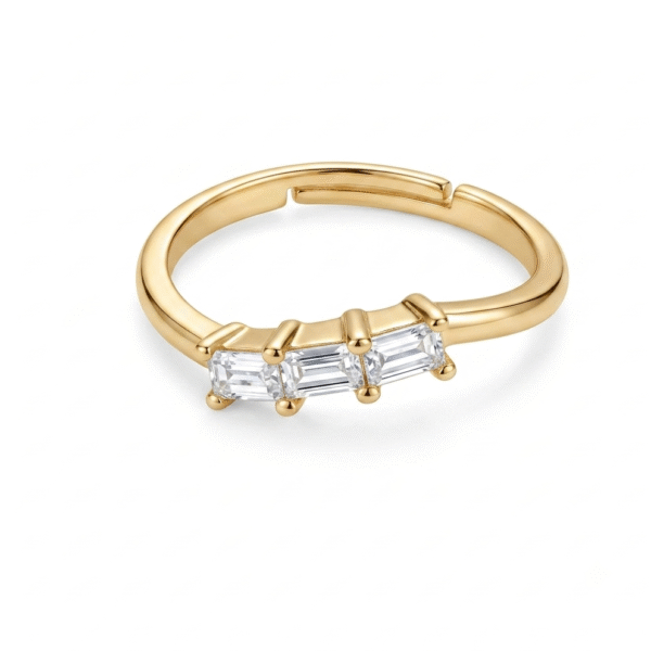 The Trinity Baguette Ring