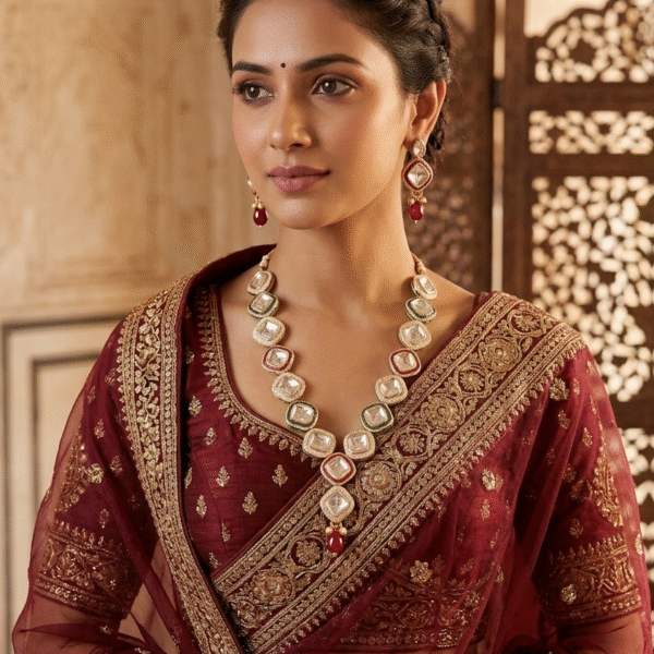 Regal Meenakari Kundan Necklace Set with Matching Earrings