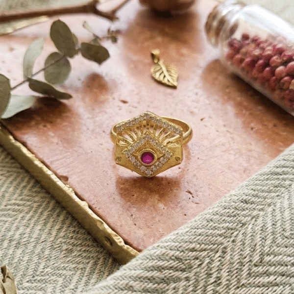 Ruby Radiant Hexa Ring