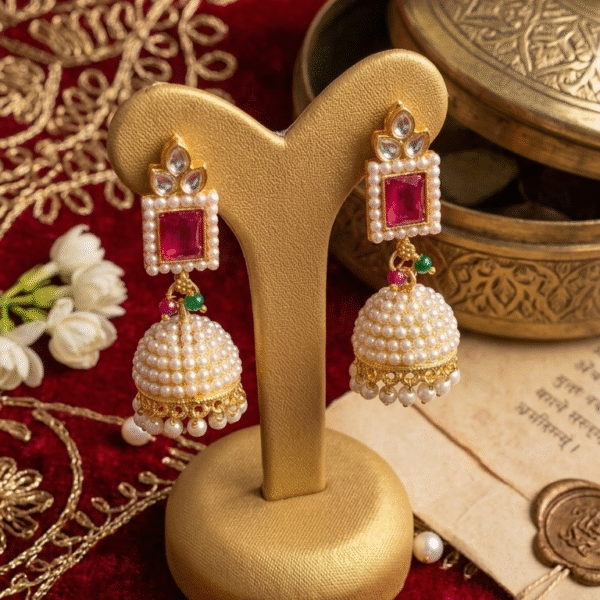 Ruby Pearl Royale Jhumka