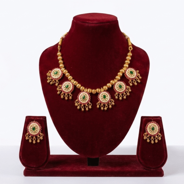 Rajwadi Emerald Charm Set