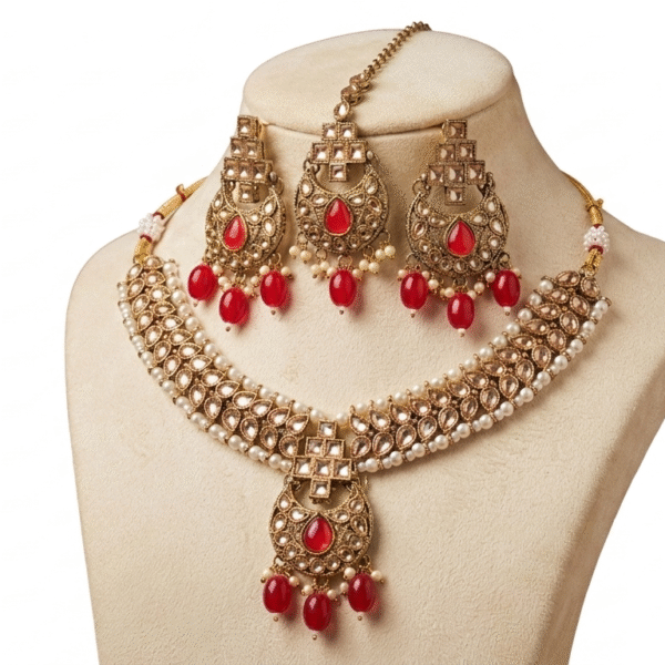Ruby Pearl Royale Choker Set