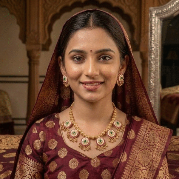 Rajwadi Emerald Charm Set