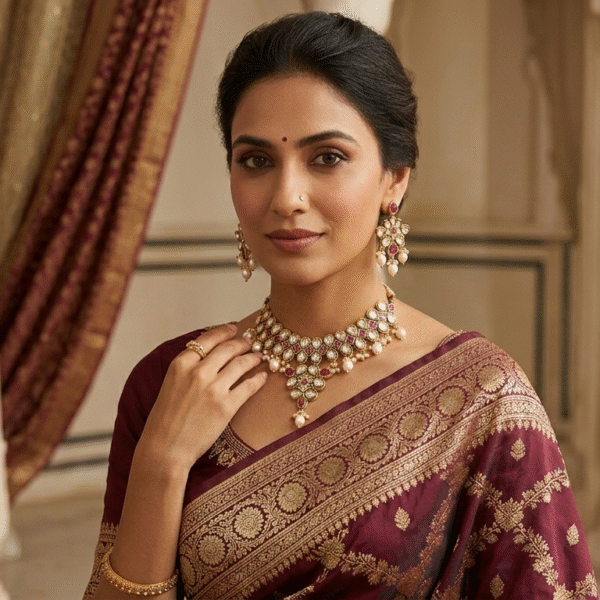 Gulnaar Kundan Choker Set