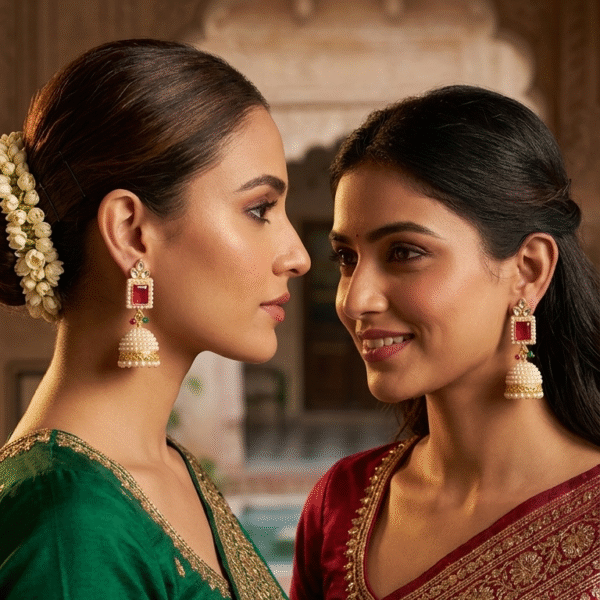 Ruby Pearl Royale Jhumka