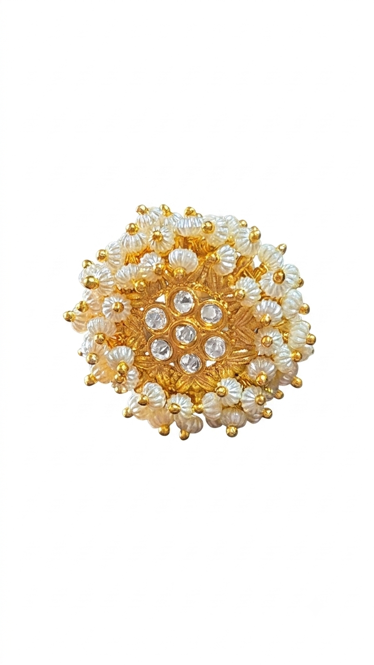 Royal Rajputi Jadau Pearl Cocktail Ring