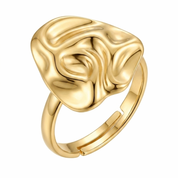Melted-Metal Adjustable Statement Ring