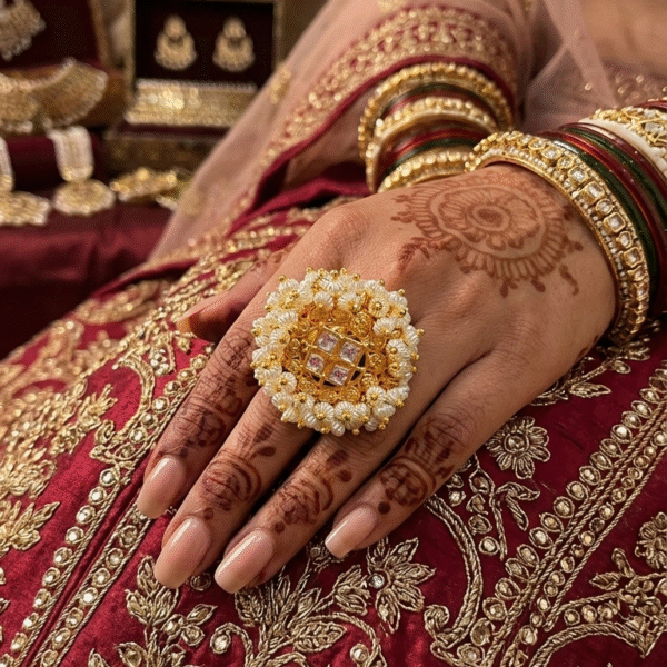 The ‘Moti-Mahal’ Heritage Gold Cocktail Ring