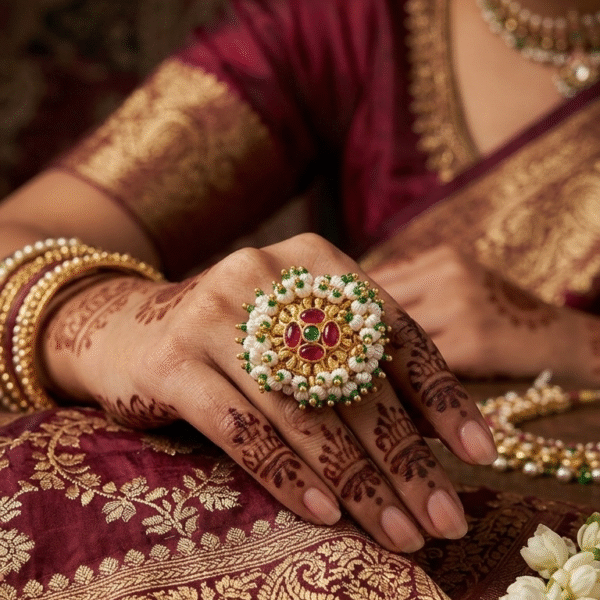 Imperial Nizam Pearl & Ruby Statement Ring