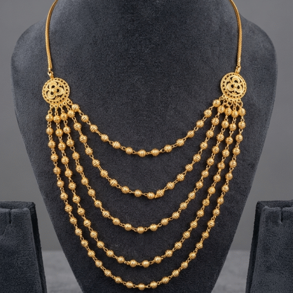 The Rajkumari Five-Tiered Gold Necklace