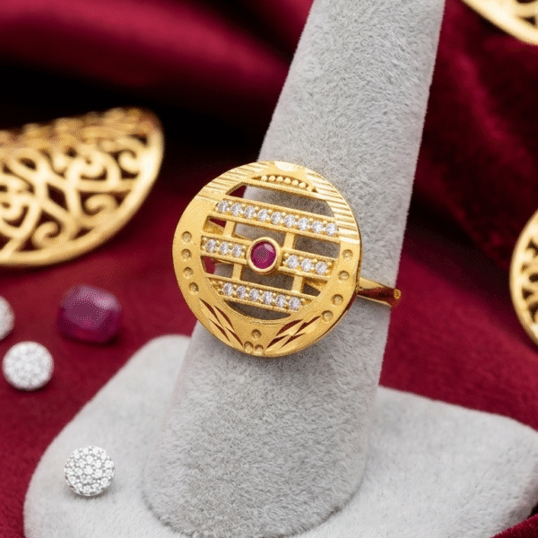 The Radial Lattice Ruby Ring