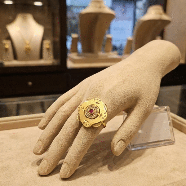 The Royal Crimson Bloom Statement Ring