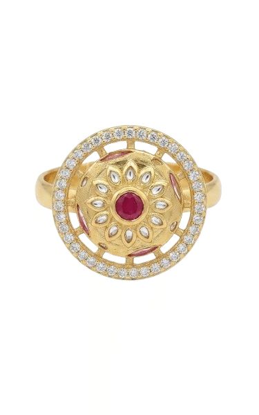 Ruby Mandala Bloom Ring