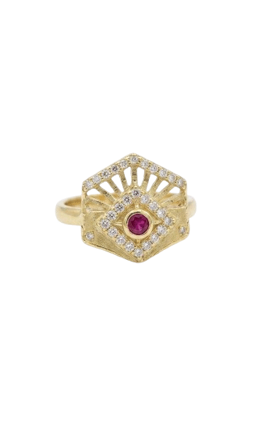 Ruby Radiant Hexa Ring