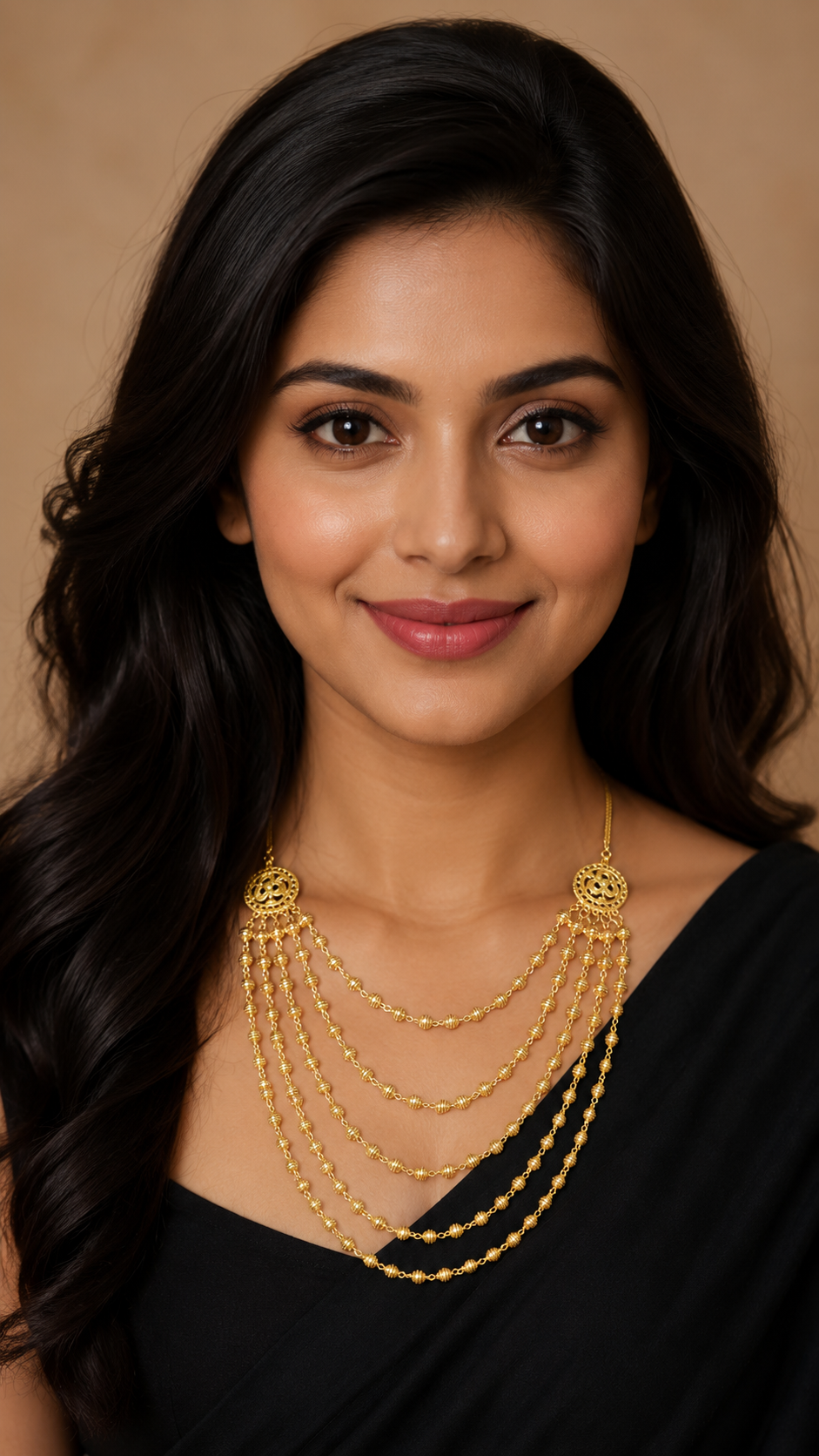 The Rajkumari Five-Tiered Gold Necklace - Image 2