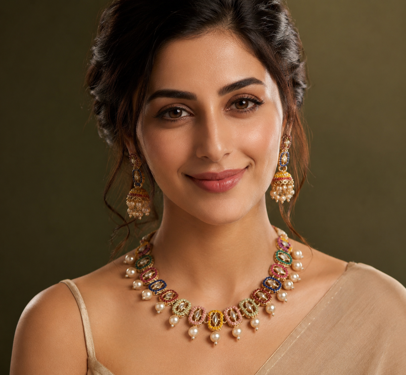 The Navratna-Inspired Festive Jewelry Set - Image 2