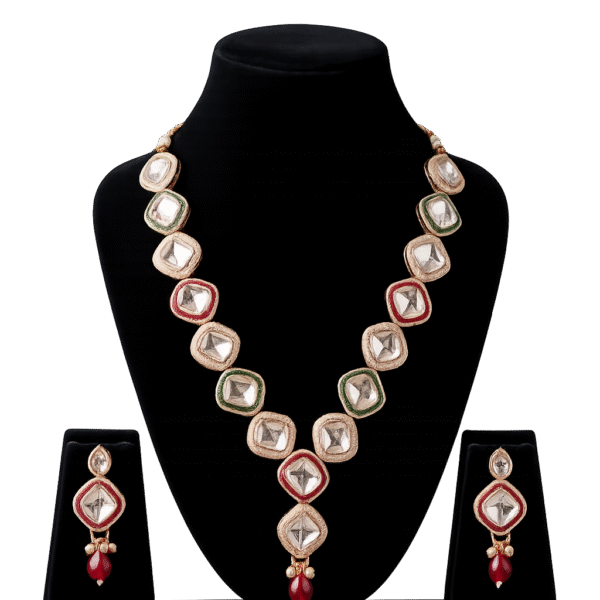 Regal Meenakari Kundan Necklace Set with Matching Earrings