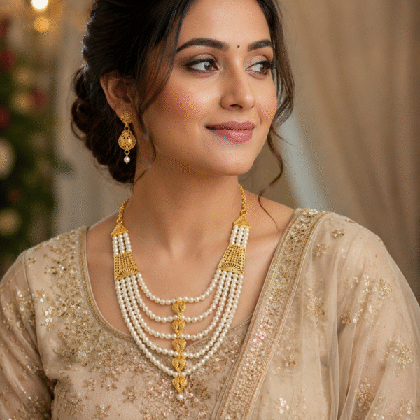The Majestic Cascade Pearl & Gold Set
