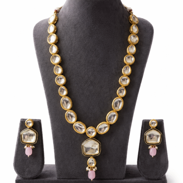 The “Gulnaz” Kundan & Rose Quartz Set