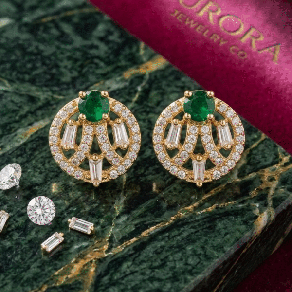 Emerald Crystal Bloom Earrings