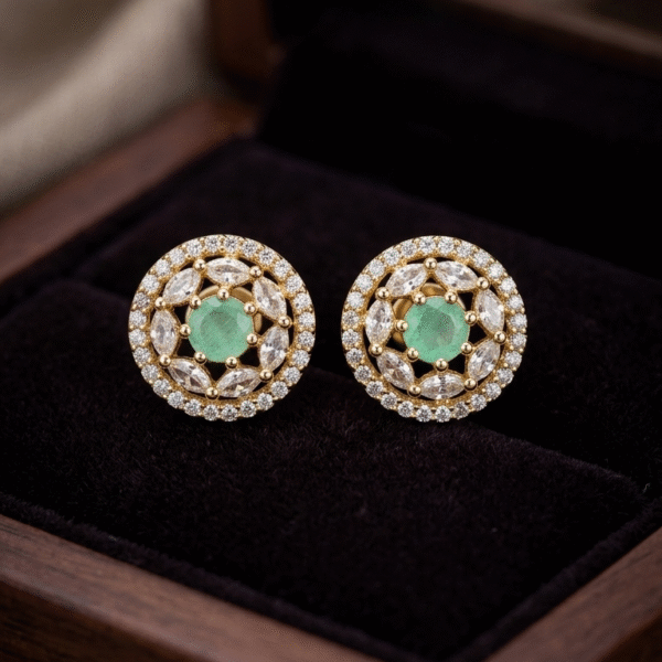 Emerald Bloom Medallion Studs