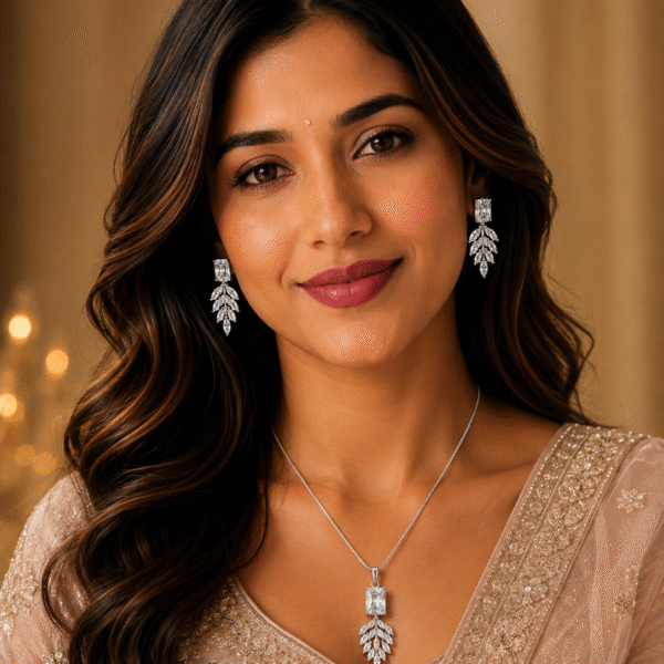 The Celestial Cascade Diamond Pendant Set