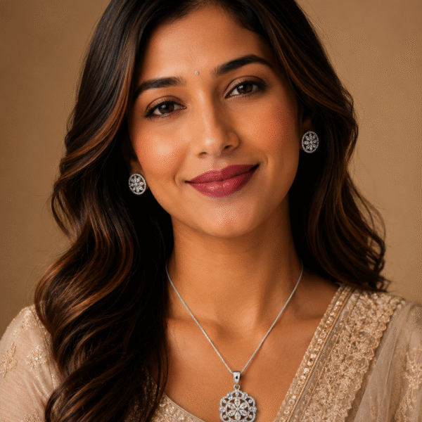 The Stellar Bloom Diamond Pendant Set