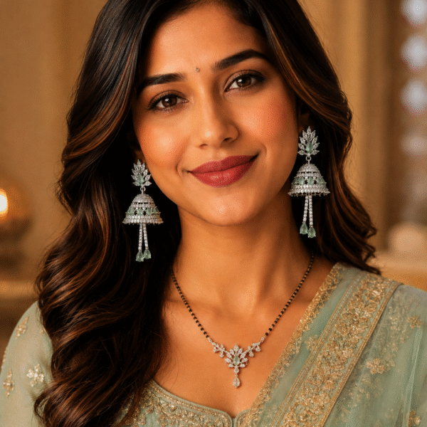 The Mint Radiance Jhumka Earrings