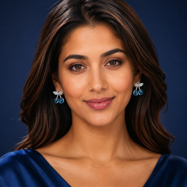 Sapphire Cherry Bloom Earrings 💎🍒
