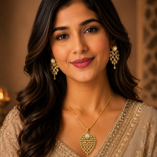 The Pearlescent Leaf Pendant Set